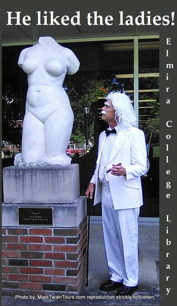 Samuel Clemens as Mark Twain at Elmira College Library
