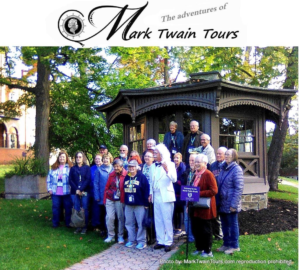 Mark Twain Tours group photo at historic gazebo