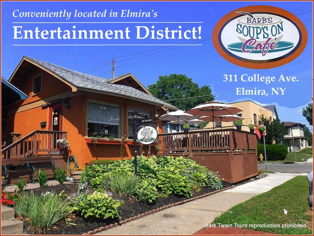 Barb's Soup's ON Cafe exterior at 311 College Ave, Elmira NY